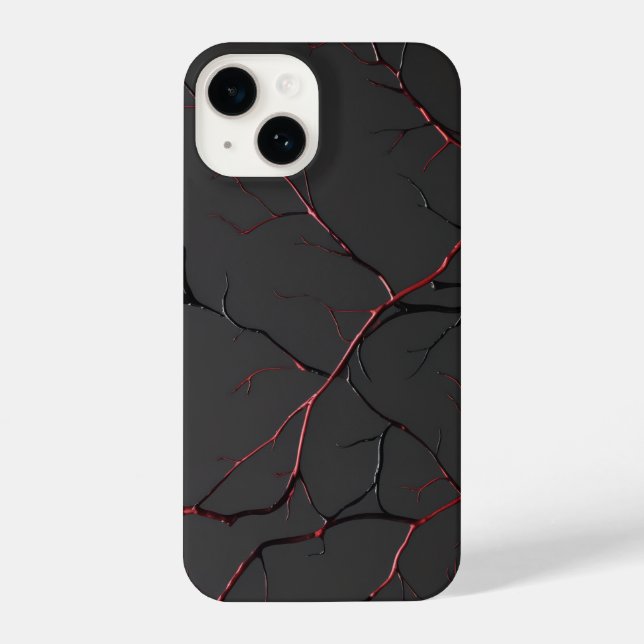 Funda Para iPhone Venas negras y rojas (Reverso )