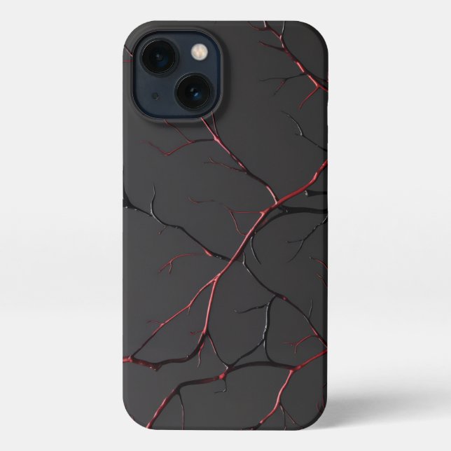 Funda Para iPhone Venas negras y rojas (Reverso )