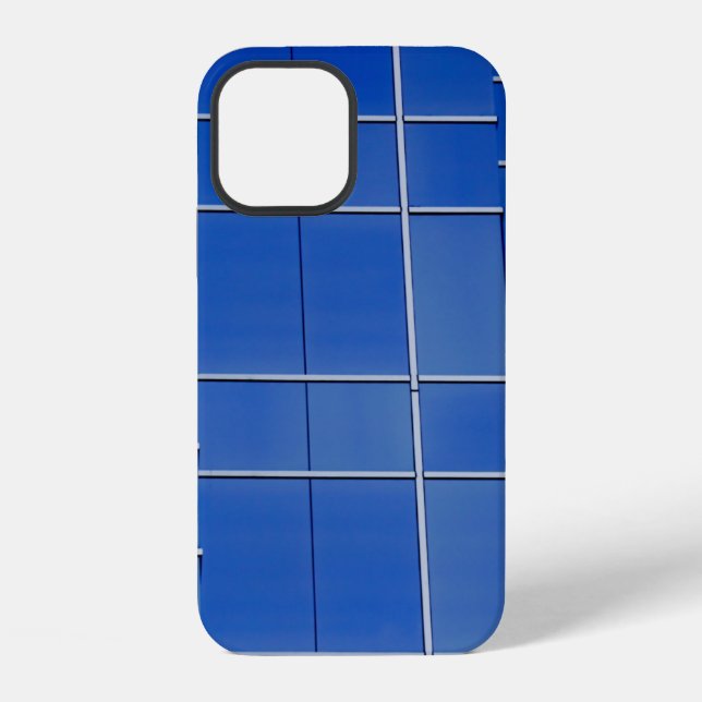 Funda Para iPhone Ventanales de cristal azul y blanco (Reverso )