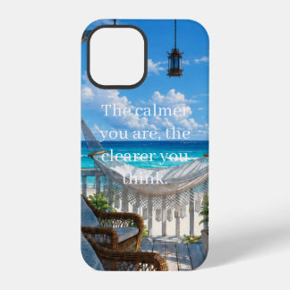 Funda Para iPhone 12 Pro Veranda costera con hamaca y mar turquesa