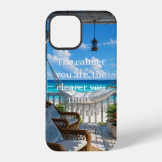Funda Para iPhone 12 Veranda costera con hamaca y mar turquesa