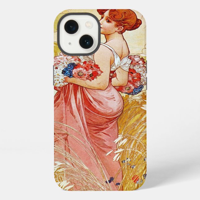 Funda Para iPhone Verano de Alphonse Mucha (Reverso )