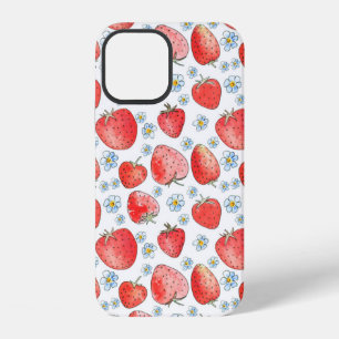Funda Para iPhone 12 Verano fresco y brillante patrón de fresa. Acuarel