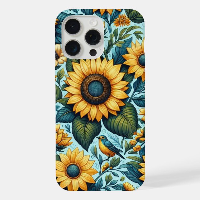 Funda Para iPhone Verano/girasol/ave (Reverso )