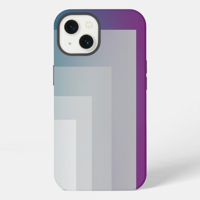 Funda Para iPhone Verde azulado magenta gris (Reverso )