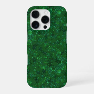 Funda Para iPhone 16 Pro Verde, confetti, purpurina