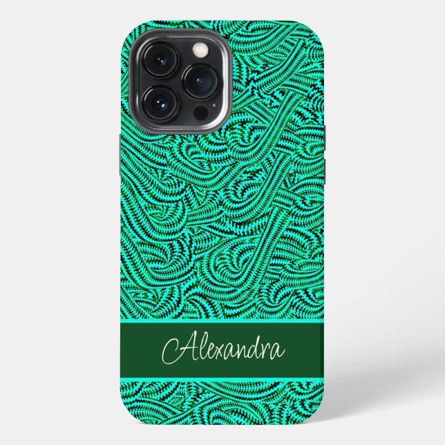 Funda Para iPhone Verde estampado (Reverso )