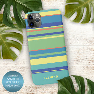 Funda Para iPhone 16 Pro Max Verde Lima Azul Oscuro Naranja Amarillo de Verano