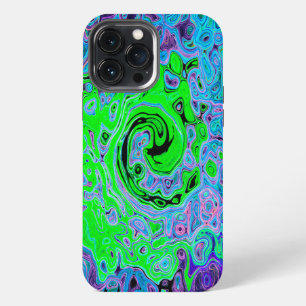 Funda Para iPhone 13 Pro Max Verde Lima Groovy Abstracto Retro Torbellino Líqui