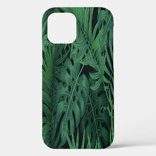 Funda Para iPhone 12 Verde Noche tropical: Patrón vegetal exótico