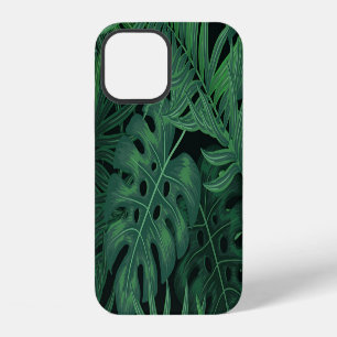 Funda Para iPhone 12 Verde Noche tropical: Patrón vegetal exótico