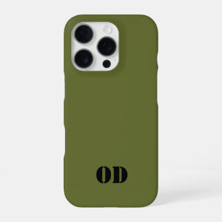 Funda Para iPhone 16 Pro verde OD personalizado monograma personalizado