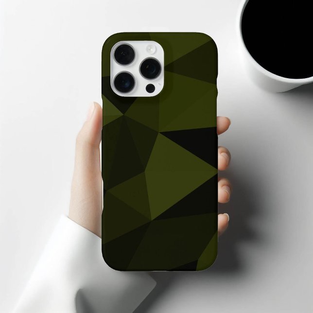 Funda Para iPhone Verde oscuro del ejército negro patrón de malla ge (Subido por el creador)