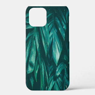 Funda Para iPhone 12 Verde oscuro, follaje de la selva tropical.