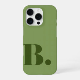 Funda Para iPhone 16 Pro Verde Salvia Estético Minimalista Letra Inicial B