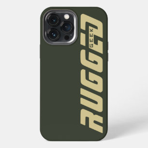Funda Para iPhone 13 Pro Max verde y dorado del ejército GEEK DURO