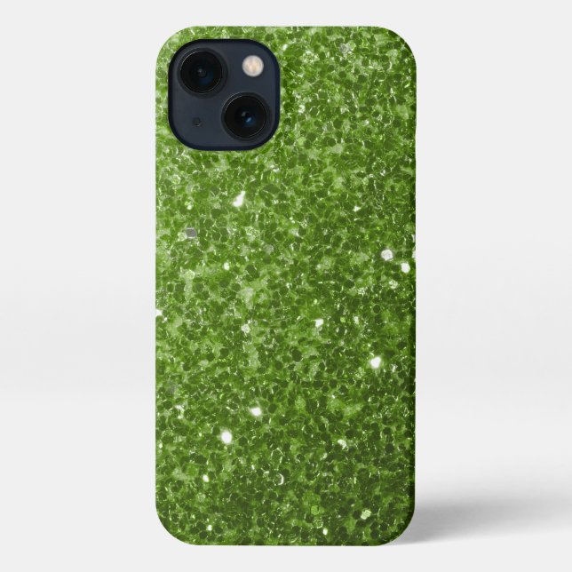Funda Para iPhone Verdor verde claro chispas purpurina (Reverso )