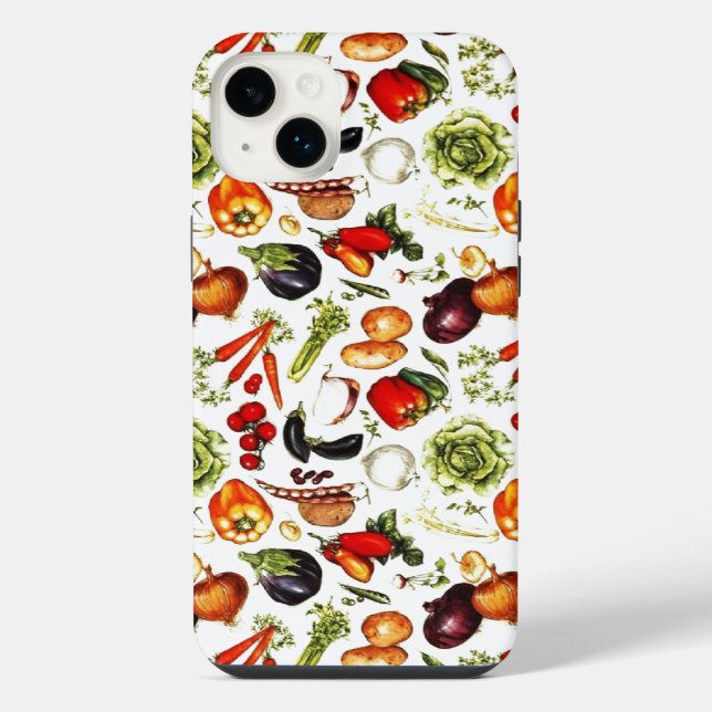 Funda Para iPhone Verduras Vintage (Reverso)