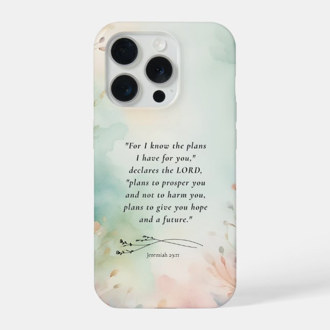 Funda Para iPhone Versículo bíblico personalizable Jeremías 29:11 (Reverso )