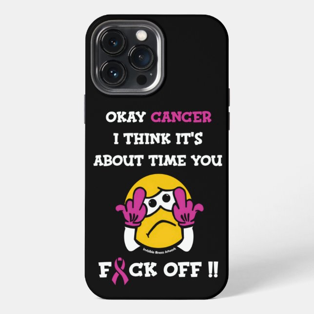 Funda Para iPhone VETE A LA MIERDA...Cáncer de Mama (Reverso )