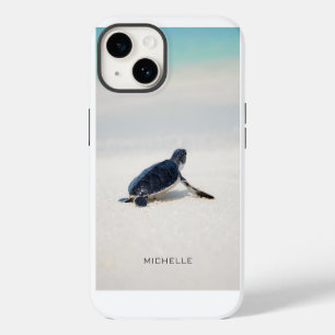 Funda Para iPhone 14 Viaje personalizado de tortuga marina bebé a la pl