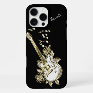 Funda Para iPhone 16 Pro Max Vibes de guitarra melódica en oro