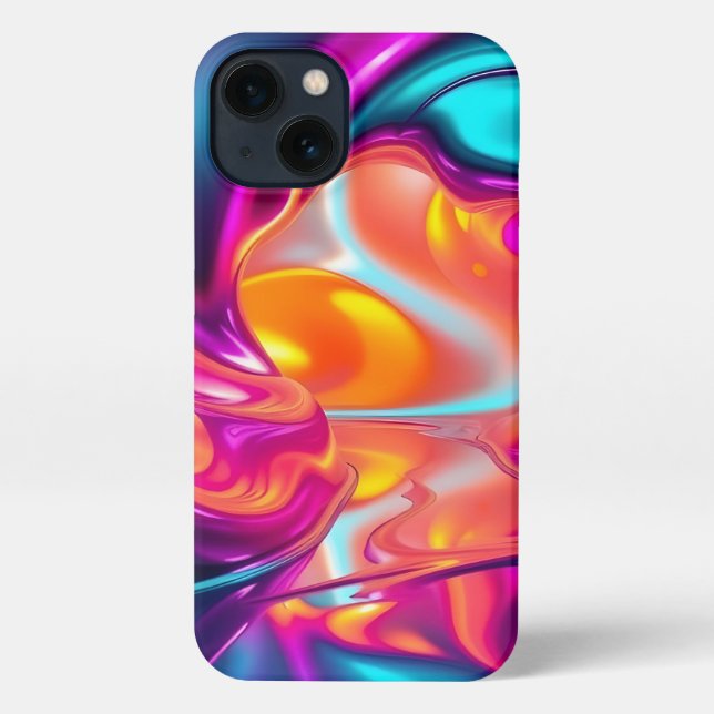 Funda Para iPhone Vibrant Abstract Flow (Reverso )