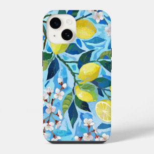 Funda Para iPhone 14 Vibrant art of blue lemon flowers