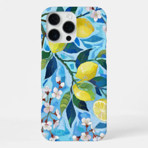 Funda Para iPhone 16 Pro Max Vibrant art of blue lemon flowers