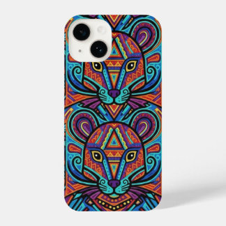 Funda Para iPhone 14 Vibrant Huichol Animal Spirit Phone Case