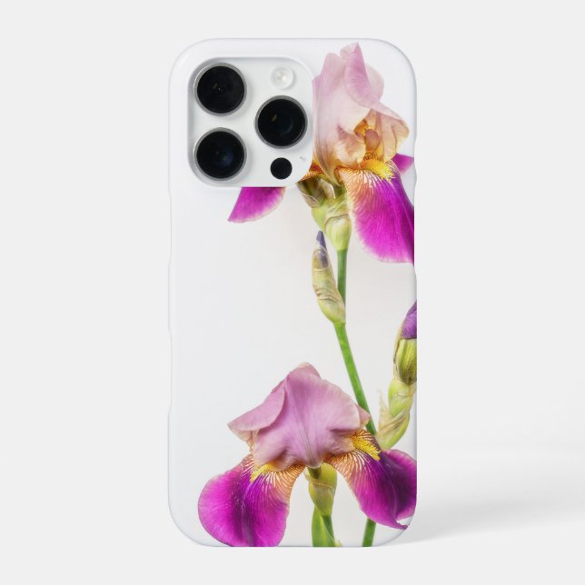Funda Para iPhone Vibrant pink and purple iris (Reverso)