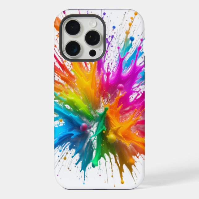 Funda Para iPhone Vibrant Rainbow Paint Splatter Explosion (Reverso )