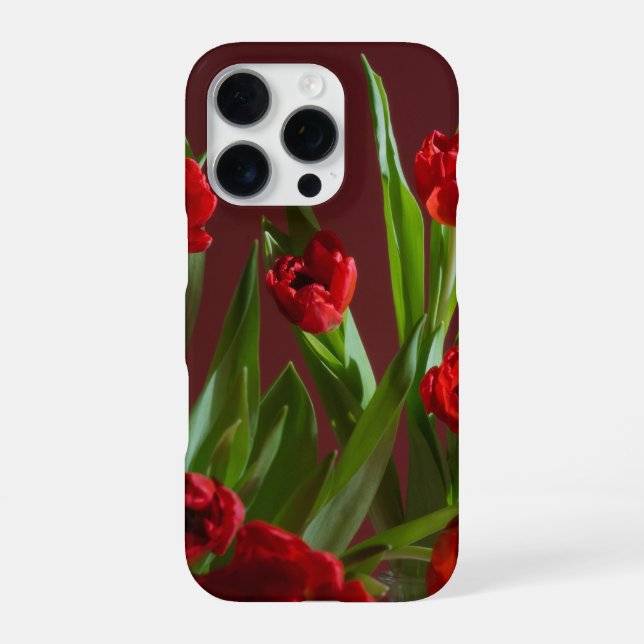 Funda Para iPhone Vibrant red tulips (Reverso)