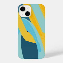 Funda Para iPhone 14 Vibrant Yellow Blue Abstract