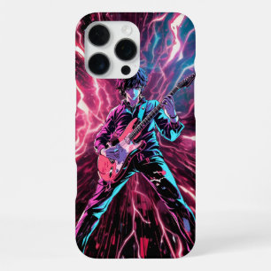 Funda Para iPhone 16 Pro Max Vibrante Banda de Rock Guitarrista de Anime