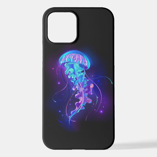 Funda Para iPhone Vibrante color Glustre medusas (Reverso )