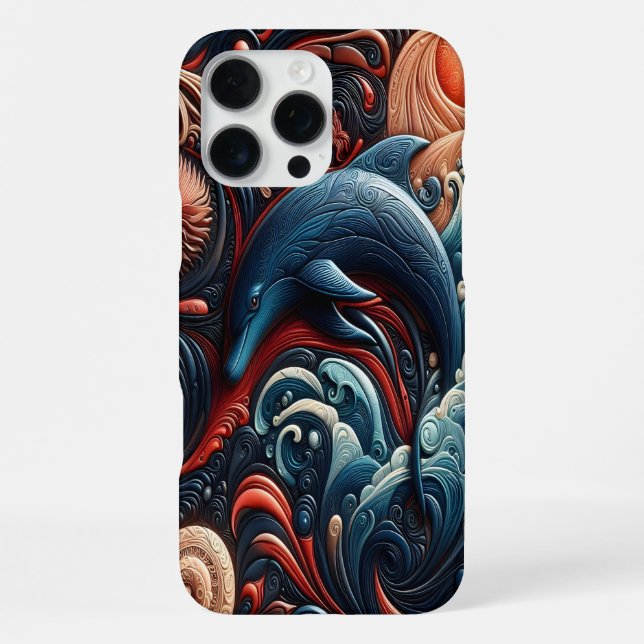 Funda Para iPhone Vibrante delfín Ocean Art (Reverso )
