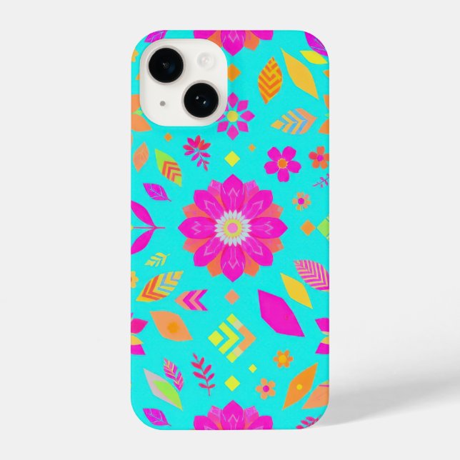 Funda Para iPhone Vibrante estuche de teléfono de patrón floral (Reverso )