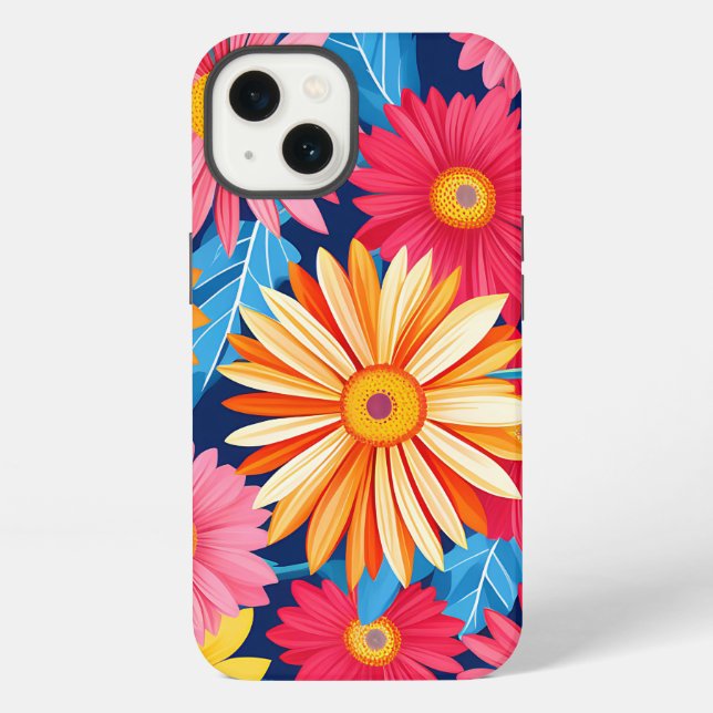 Funda Para iPhone Vibrante planta de flores Gerbera Daisies (Reverso )
