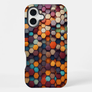 Funda Para iPhone 16 Plus Vibrante prisma hexagonal abstracto – iPhone 16 Pl