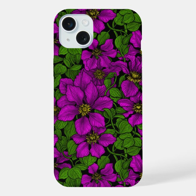 Funda Para iPhone Vid de clemátide rosa (Reverso )