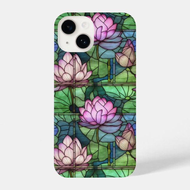 Funda Para iPhone Vidrio Manchado Lotus iPhone 14 Slim Fit Funda (Reverso )