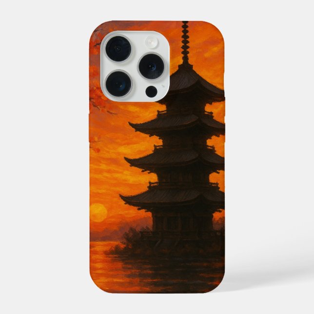 Funda Para iPhone Vietnam Sunset Pagoda Phone Case (Reverso )