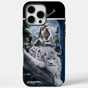 Funda Para iPhone 16 Pro Max Vigilancia Invernal del Leopardo de las Nieves