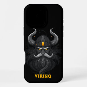 Funda Para iPhone 16 Pro Max Viking negro enfadado