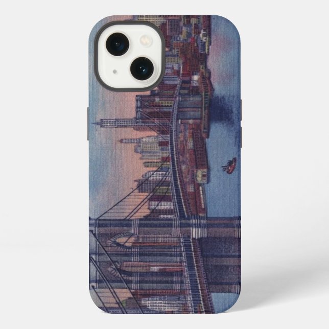 Funda Para iPhone Vintage Brooklyn Bridge (Reverso )