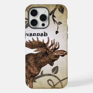 Funda para iPhone Vintage Moose Faded Damask Burnt
