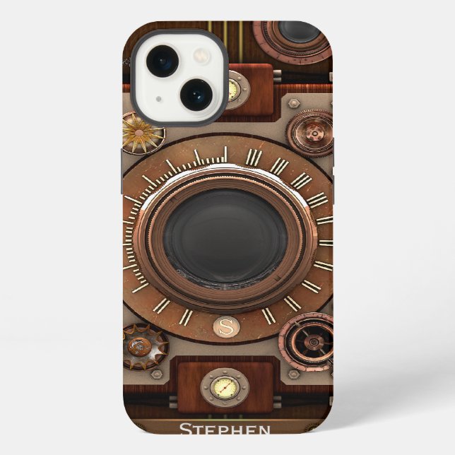 Funda Para iPhone Vintage Steampunk Camera #1C (Reverso )