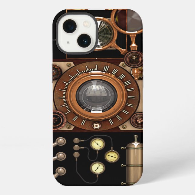 Funda Para iPhone Vintage Steampunk TLR Camera (Dark) (Reverso )