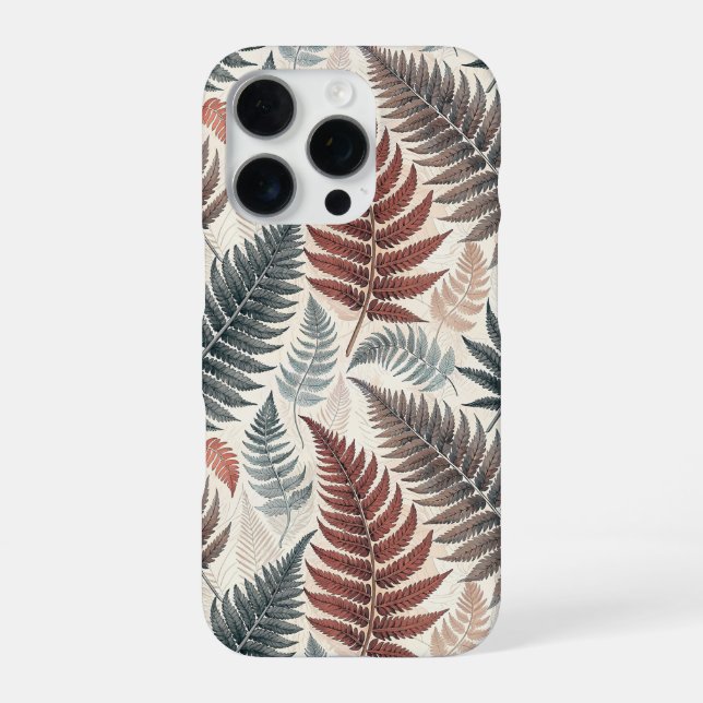 Funda Para iPhone Vintage-style botanical fern leaves (Reverso)
